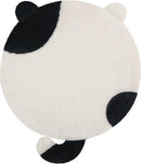 Rond Kussen Kat – 40×40 cm – Zwart/Wit Pluche Kussentje