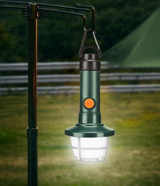 Multifunctionele 2-in-1 LED Zaklamp & Campinglamp - 4 Lichtmodi | Type-C Snelladen | Waterbestendig-voor elk avontuur-groen