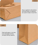 TDR- Kraft stevige bruine papieren tasjes met handvat - 10 stuks - afmetingen 19x9x28cm - ideaal voor cadeaus en geschenken