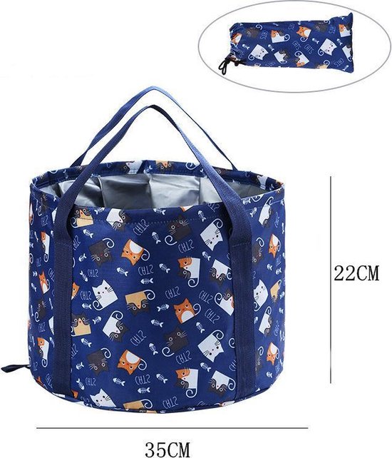 TDR - Opvouwbaar waterdichte bad - geschikt voor voetenbad / kleren wassen / etc - 21L - Marineblauw