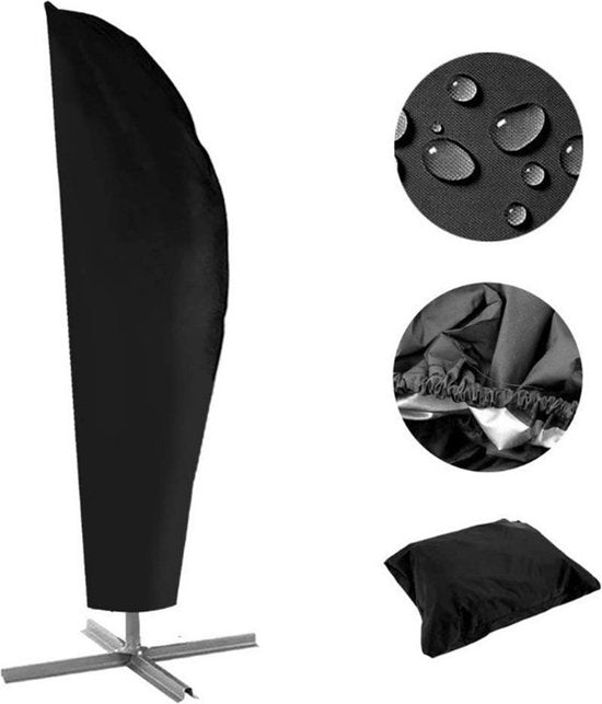 Parasolhoes voor Zweefparasol & Staande Parasol - Waterbestendig & Anti-UV - 210D Oxford Stof - Duurzaam & Milieuvriendelijk - Inclusief Opberghoes 265x70x50cm - Zwart