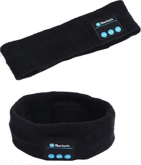 Sport hoofdband met Bluetooth - Geïntegreerde afneembare speakers (koptelefoon functie) - Oplaadbaar via USB - Afspelen Muziek - Bellen - Zwart