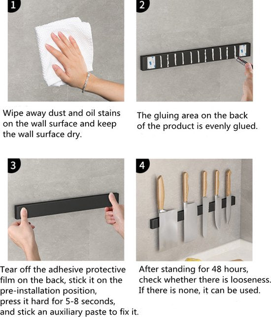 Stijlvolle Magnetische Messenhouder 40cm met Neodymium