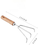 5-delige Tuingereedschap Set – RVS & Houten Handvatten – Schopje, Hark, Plantschep & Meer – Ideaal voor Elke Tuinier