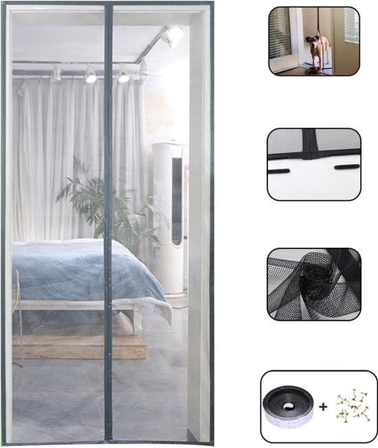 Magnetisch deurhor 100x210 cm - Glasvezel, Klittenband, Zwar