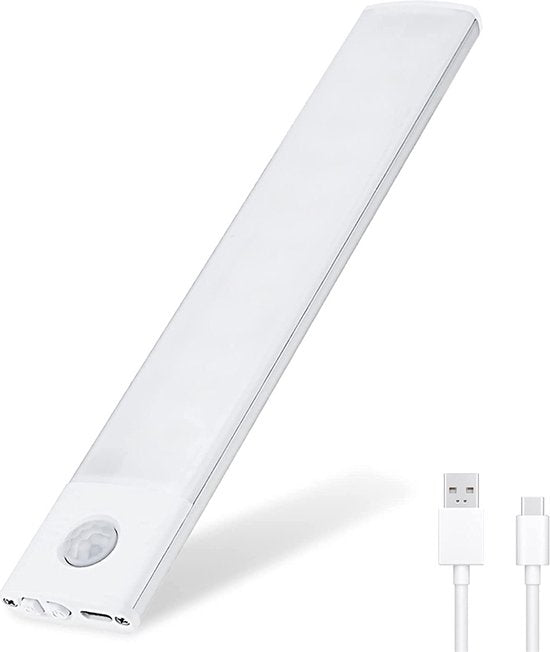 Kastverlichting met bewegingssensor - Driekleurige verlichting - USB oplader -60CM