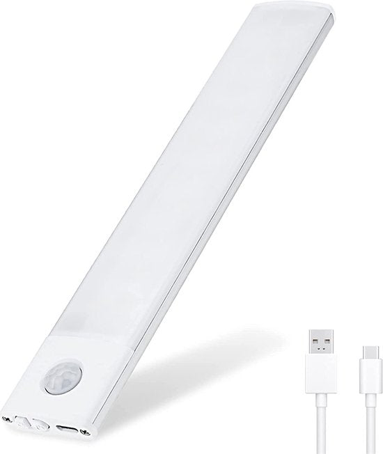 Kastverlichting met bewegingssensor - Driekleurige verlichting - USB oplader -40CM