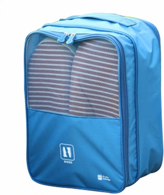 Extra groot schoenen opbergtas - multifunctionele - draagbare opslag - schoenentas -Geschikt tot schoenmaat 50-lichtblauw35 x 26 x 20cm