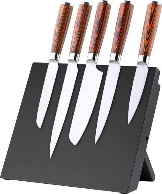 Keuken Opvouwbare Magnetische Messenblok -Messenblok Zonder Messen- Modern en Ruimtebesparend Ontwerp-zwart
