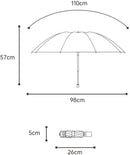 TDR-Opvouwbaar bloem paraplu - Zonbescherming Anti-Uv UPF50 + -Windproof- Stevig paraplu met diameter van 97 cm