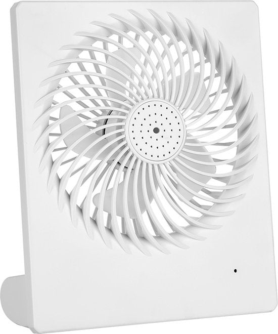 Stijlvolle en handige oplaadbare miniventilator - 3 instelbare snelheden-USB opladerbaar-wit -152x42x185mm