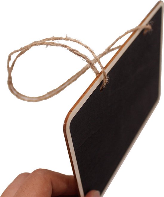 8 Dubbelzijdige Houten Krijtbordjes 16x12cm - Notities & Cre