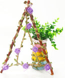 4 Rollen Olijfgroen Jute Touw met Bladeren Patroon - 10m