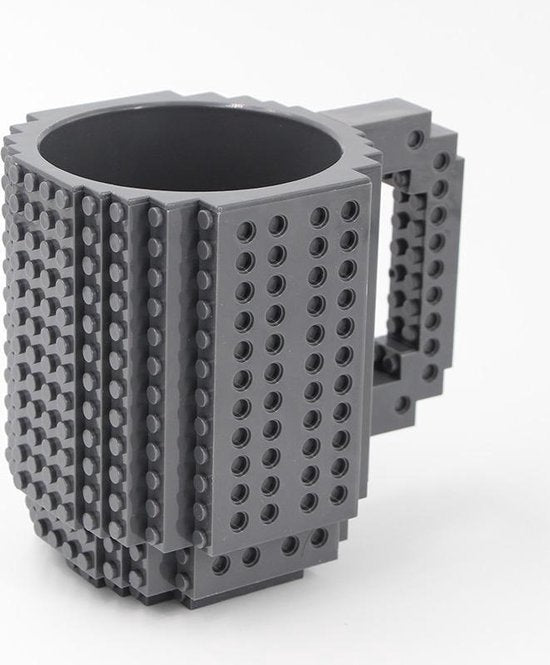 Build on Brick Mug - Grijs - 350 ml - Creatieve Drinkbeker