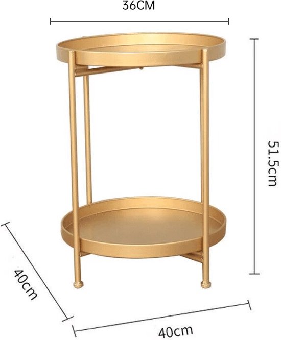 TDR - Nordic simple dubbellaagse kleine salontafel goud