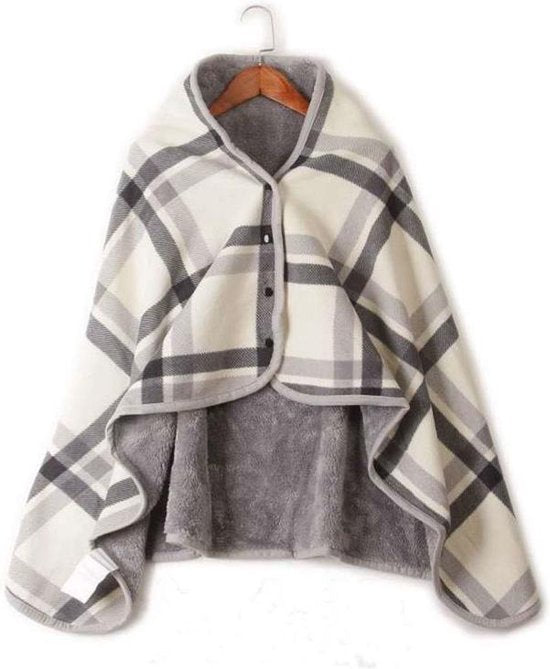 TDR - Multifunctionele warme deken - fleece mantel - super zachte fleecedeken - Sherpa - 80 x 130 cm - Beige