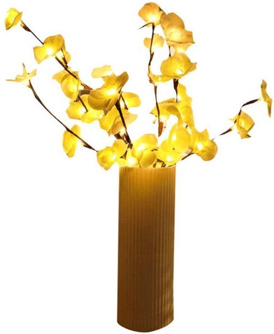 Kunst Orchidee Tak 20 Lichtjes & Witte Vlinder – Kerst