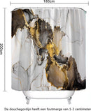 UniKorf.nl Waterdicht Douchegordijn Marmer Zwart/Wit