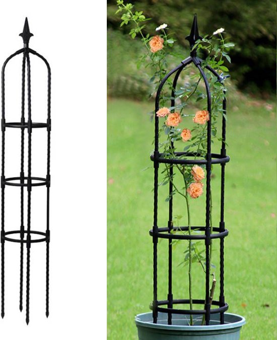 Zwart Klimplantenrek Obelisk 110cm - Duurzaam en Stijlvol