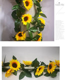 3x Zonnebloem Slinger Decoratie 2,25m voor Feesten