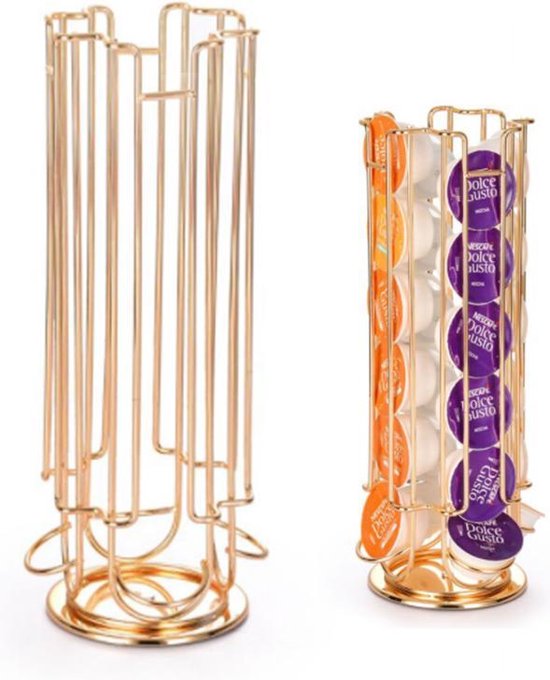 metalen rooster vergulde roterende  dolce gusto capsulehouder  24st goud