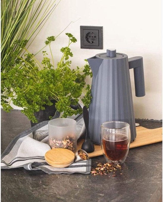 Alessi Plissé Waterkoker - 1,7L - Kunststof - Grijs
