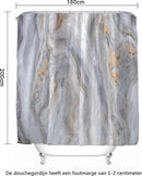 Waterdicht douchegordijn kiezelpatroon 180x200cm lichtgrijs