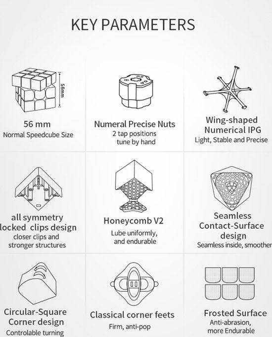 GAN 356 R S Professionele Speed Cube - 3x3 - Magic Puzzle - Puzzel Kubus