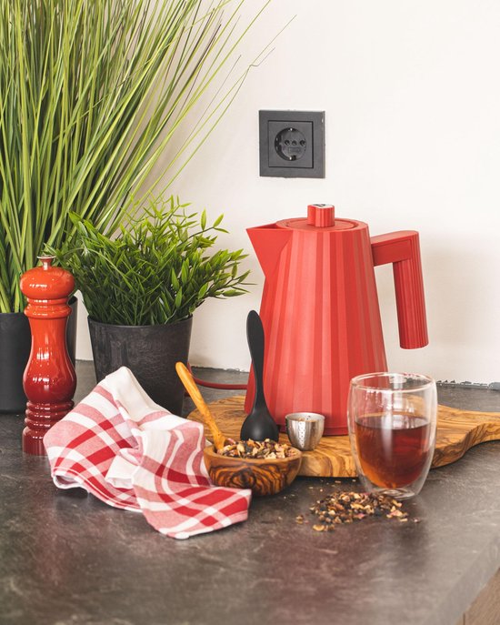 Alessi Plissé Waterkoker 1L Rood