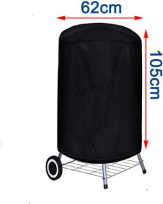 TDR - Grillhoes Buiten Ronde Barbecue- Afdekking Waterdicht UV-Bestendig Stofdicht Barbecuehoes Tuin Patio Ronde BBQ Grill Cover Perfect voor Weber en Ronde Barbecue Grill V1C05 - 62 x 105cm - Zwart