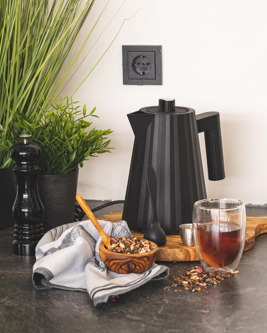 Alessi Plissé Waterkoker 1L Zwart