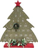 Houten Kerstboom Adventskalender - Aftelkalender met Krans en Decoratie - Sfeervolle Kerstdecoratie- 25x29,5 cm
