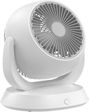 USB Oplaadbare Tafelventilator – 210° Breedhoek Wit