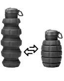 Siliconen opvouwbare waterfles beker zwart 500ml-1000ml