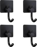 Unikorf 4x Zelfklevende Handdoekhaakjes, Zwart