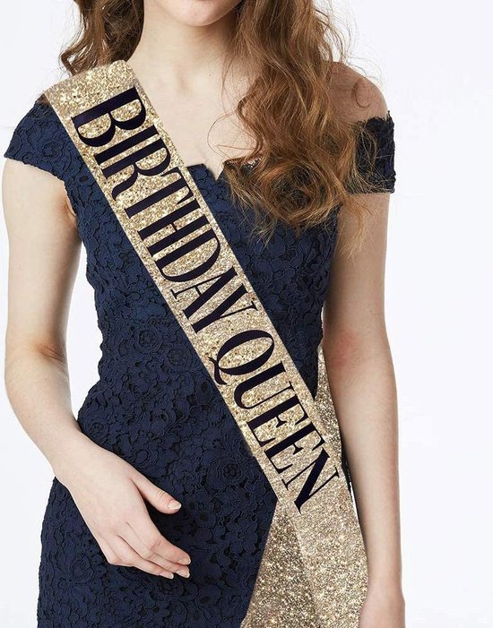 TDR - Verjaardag Sjerp en Tiara - Met text "Birthday Queen" - Goud