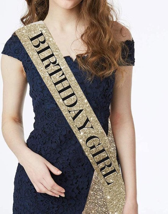 TDR - Verjaardag Sjerp en Tiara - Met text "Birthday  Girl "  goud
