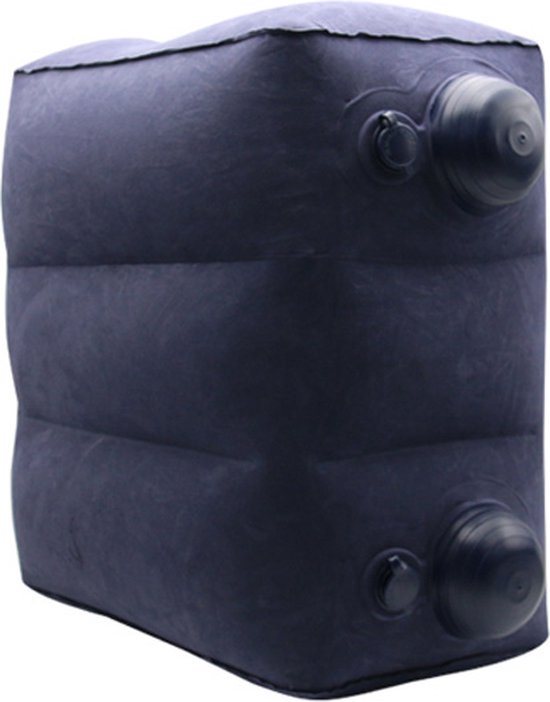 Opblaasbaar voetkussen - 3 hoogtes - Vliegtuigbedje - blauw