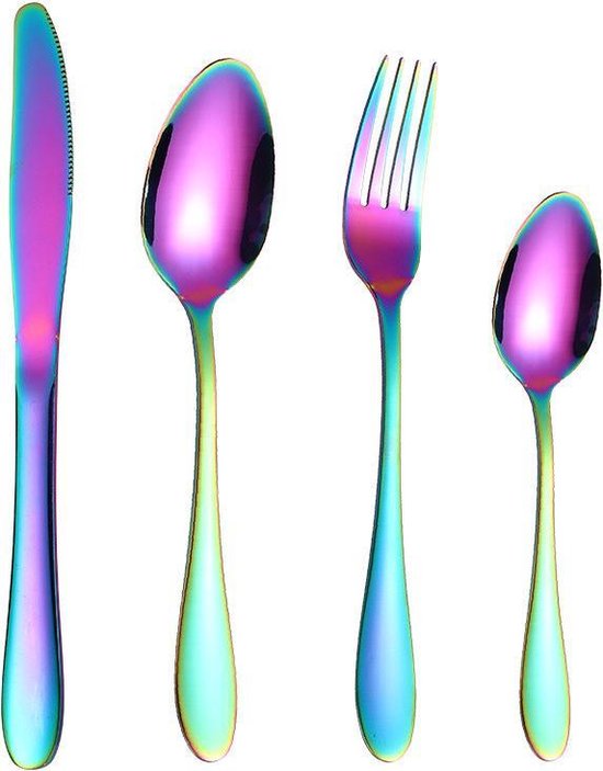 Unikorf 24-delige roestvrijstalen bestekset 6pers regenboog