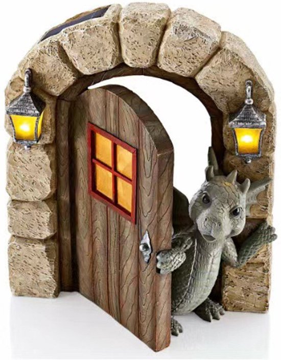 Kunststof dinosaurus muurdecoratie, ophangbaar tuinbeeld