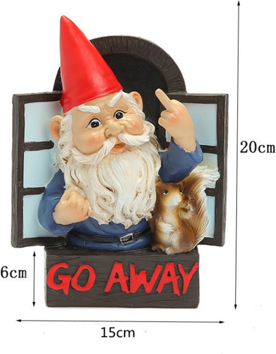 boze tuinkabouter hanger -tuindecoratie-Een unieke decoratieve verschijning om anderen weg te jagen-15×6×20CM