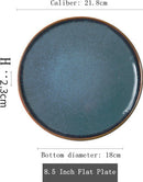 TDR - Europese stijl creatieve keramische set 21.8CM/ 8,5 inch plat bord-marineblauw-1set 4 stuks