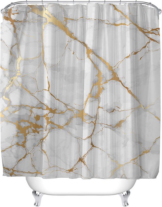 Waterdicht douchegordijn marmerpatroon - Luxe en Dik