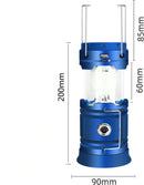 Multifunctionele Solar LED Campinglamp met Handvatten - IP10 - USB-lader en Powerbank-blauw