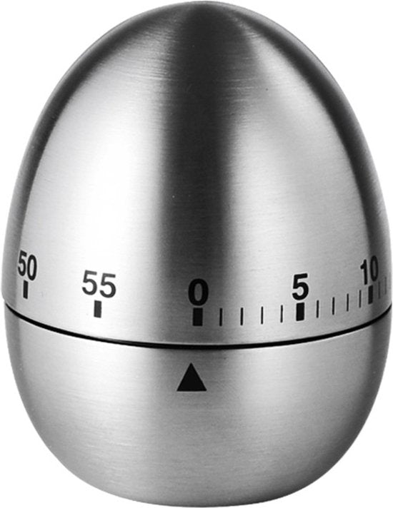 Luxe Roestvrijstalen Kookwekker - Eivormig Design, 60 Min