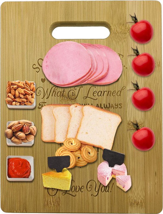 UniKorf.nl Bamboe snij- en serveerplank Handprint 28x22 cm