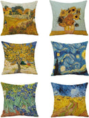 TDR - Sierkussensloop - van katoen en linnen - 45 x 45 cm - Thema: van Gogh , Korenveld met kraaien