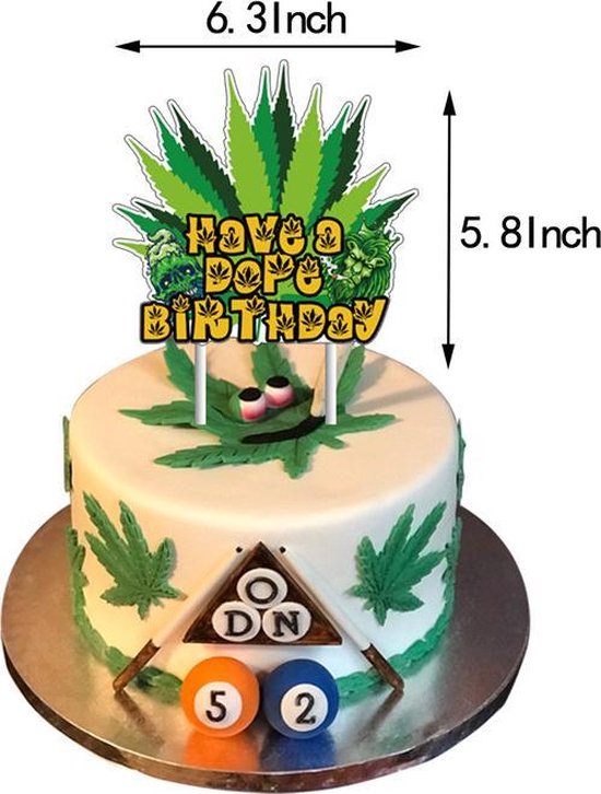 46delige Verjaardagsfeestset met cannabisbladthema