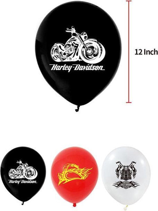 46 delig - verjaardagset - Thema: Motor Harley Davidson - Versiering voor feestjes, verjaardag - feestdecoratie