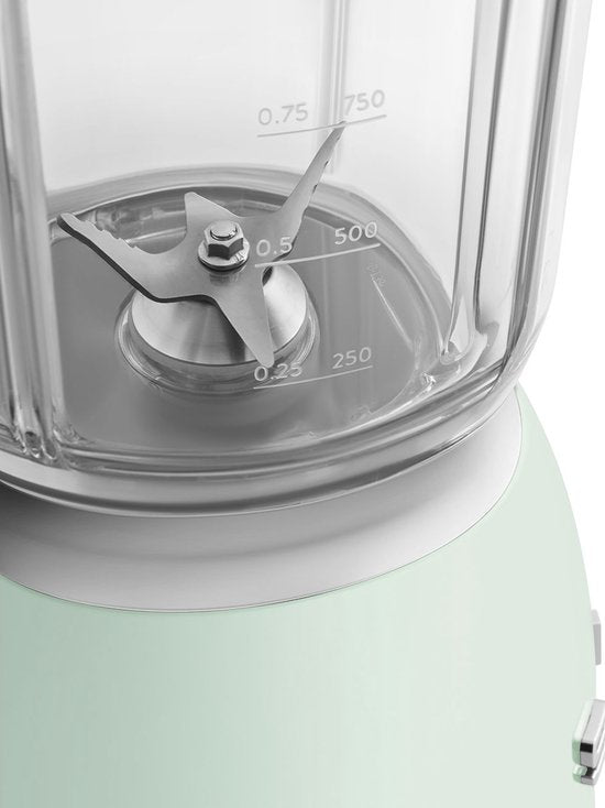 SMEG BLF03PGEU Blender - Smoothie Blender - 800W - 1,5L Tritan™ Kan - 4 Snelheden - Ice Crush & Smoothie Functie - '50s Style - Watergroen